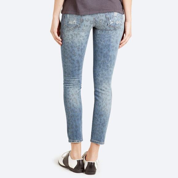 Current/Elliott The Stiletto Jeans in Denim Leopard Destroy Size 26 NWT $238 - Picture 2 of 12